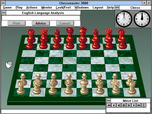 Chessmaster 3000 Multimedia (PC, CD-ROM) Software Toolworks - 1992
